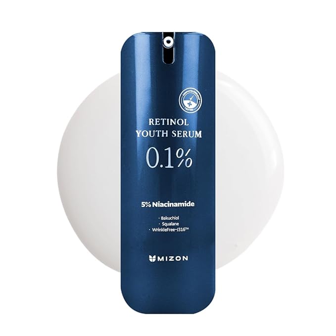 MIZON Retinol Youth (0.1% Retinol Serum) Fine Line Treatment Bakuchiol Peptides Niacinamide Youthful Skin Korean Skincare (0.1 oz)