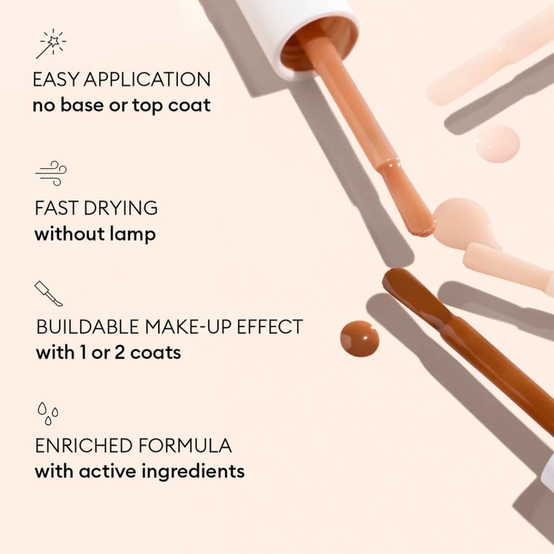 Manucurist Active Smooth™ 03 Nail Concealer Polish & Care - 2 in 1 Nude Nail Polish : Nail Strengthener and Growth - Nail Concealer - Ridge Filler for Nails - Natural Nail Polish - Bronze Finish