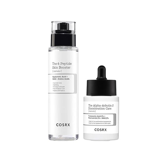 COSRX 6X Peptide Collagen Booster Toner Serum + 2% Alpha Arbutin Discoloration Care Serum
