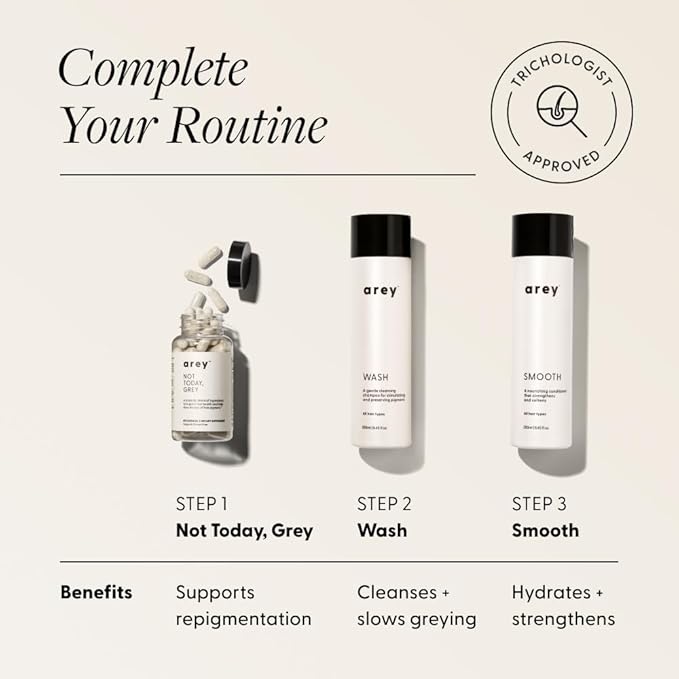 Arey Smooth Conditioner | Reduce Signs of Aging Hair | Retains Moisture & Promotes Smoothness for Fine to Medium Hair | Pair with Wash Shampoo | Vegan, Gluten-Free, & Cruelty-Free (8.45 Fl Oz)