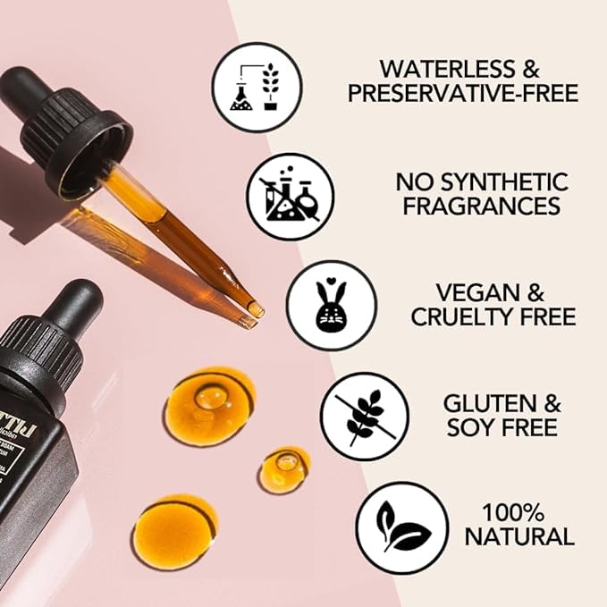 Botanical Bakuchiol Face Oil Serum | Holistic Retinol Alternative | Waterless blend of 17 botanicals | Anti-Aging Natural Skin Care For Fine Lines & Wrinkles | Hydrating & Brightening