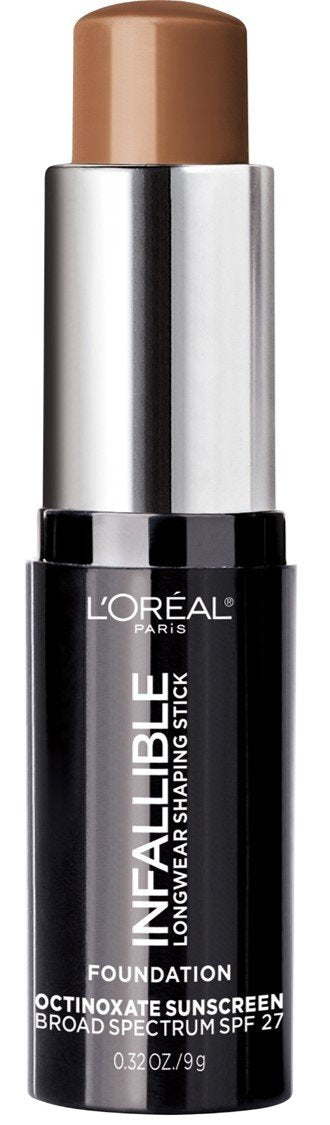 L'Oreal Paris Makeup Infallible Longwear Shaping Stick Foundation, 411 Chestnut, 1 Tube, 0.32 Ounce
