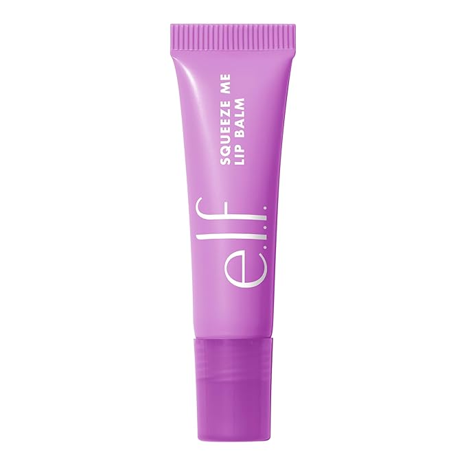 e.l.f. Squeeze Me Lip Balm, Moisturizing Lip Balm For A Sheer Tint Of Color, Infused With Hyaluronic Acid, Vegan & Cruelty-free, Grape