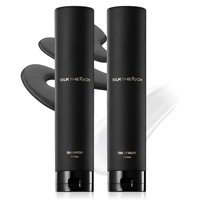 Shampoo & Conditioner Set, Clarifying & Moisturizing for Dry, Itchy Scalp & Damaged Hair, Color-Safe, Sulfate & Paraben Free Shampoo & Conditioner for Women & Men, Black (8.5 fl oz Each)