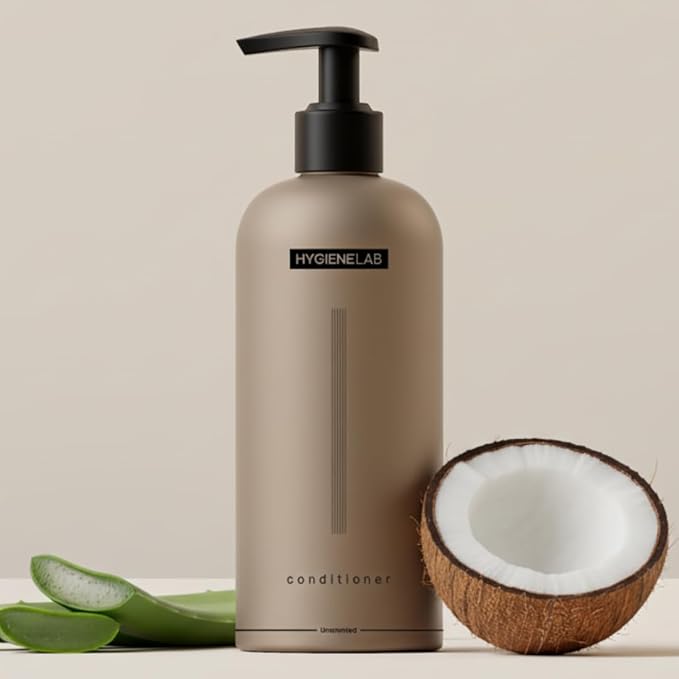 HygieneLab Conditioner for Men- EWG Verified, Best Men's Conditioner for all Hair Types, Unscented - Sulfate and Paraben Free, Lightweight, Hydrating, and Softening Formula, 10 fl oz