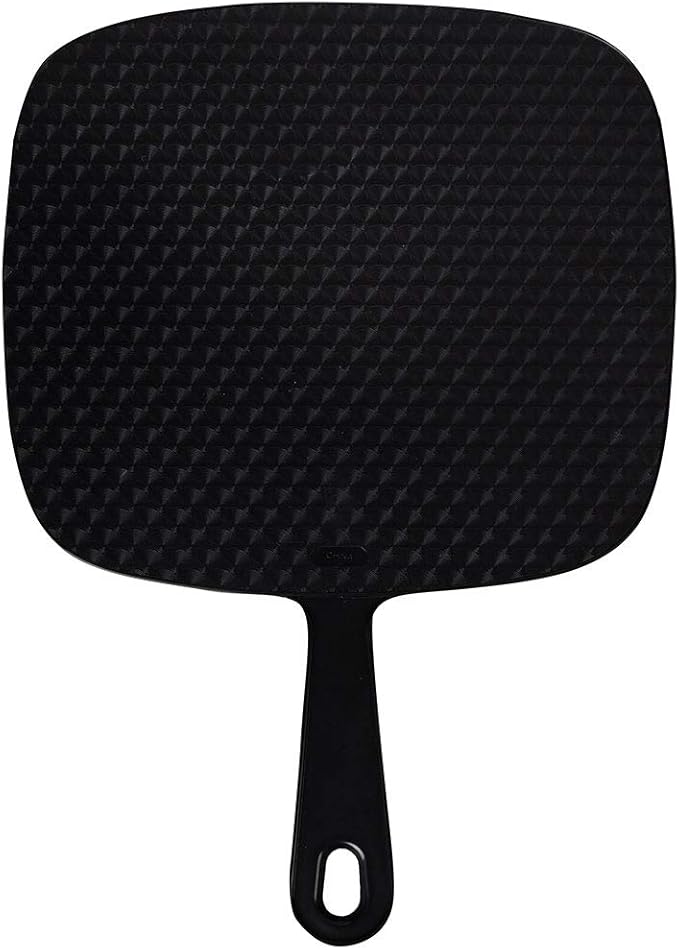 ForPro Professional Collection Extra Large Hand Mirror with Handle, 9" W x 12" L, Multi-Purpose Handheld Mirror with Distortion-Free Reflection, Black