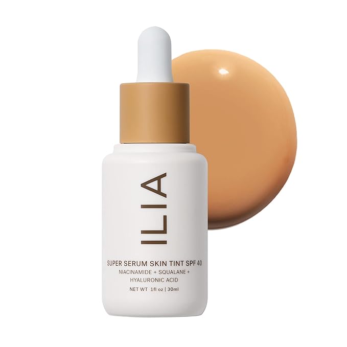 ILIA - Super Serum Skin Tint SPF 40 | Non-Comedogenic, Vegan, Lightweight to Help Against Blue Light, + Pollution while Hydrating, Smoothing, + Refining (Morgat ST11.5, 1 fl oz | 30 ml)