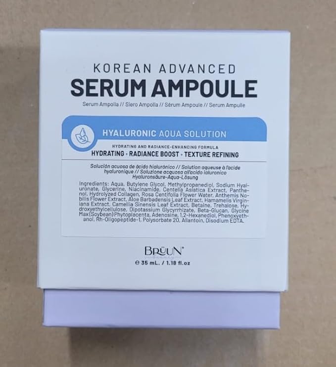 BRÜUN HY - Control Hyaluronic Aqua Solution Ampoule - A Korean Serum Booster for Face to Use as a Skin Care Serum 1.18 fl.oz