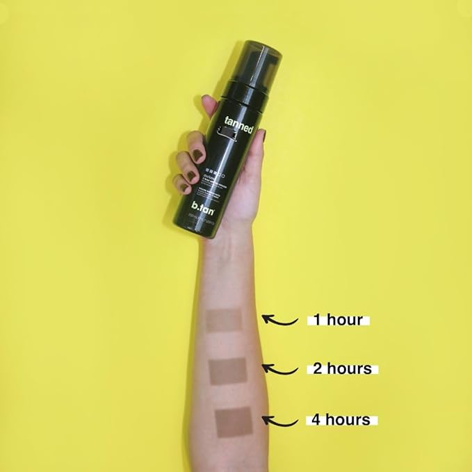 b.tan Dark Self Tanner Gift Box | Anytime Glow Getter Bundle - 2 Pack Sunless Tanning Mousse with Mitt, 1 Hour Express Fake Tan Foam, Best Christmas Stocking Stuffer Fast Bronze, Face & Body