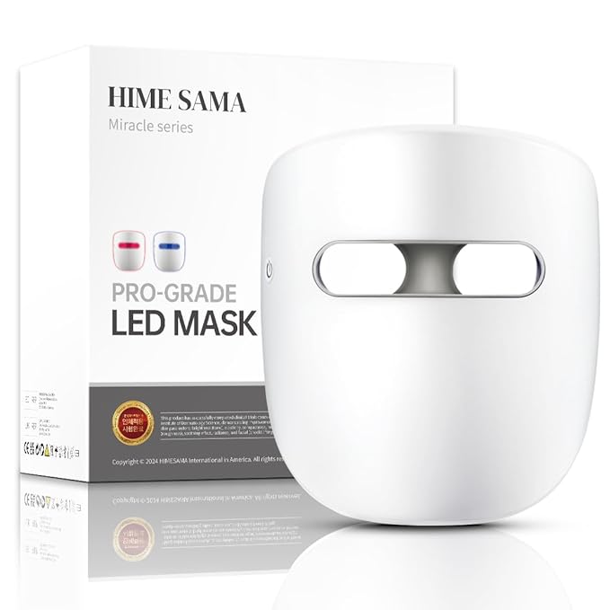 Led Face Mask, Red Light Mask for Face, Infrared, Red & Blue Light Mask for Skin Care, Wrinkle Reduction, Wireless Face Mask. (Miracle MAX RB-030)