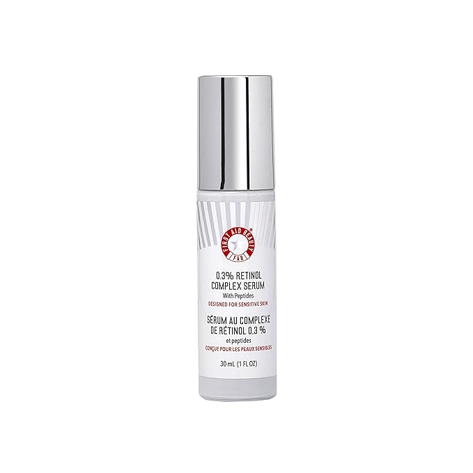 First Aid Beauty - 0.3% Retinol Complex Serum with Peptides, Designed for Sensitive Skin, Helps Visibly Improve Lines and Wrinkles with Less Irritation than Traditional Retinol, Non-Comedogenic, 1 oz
