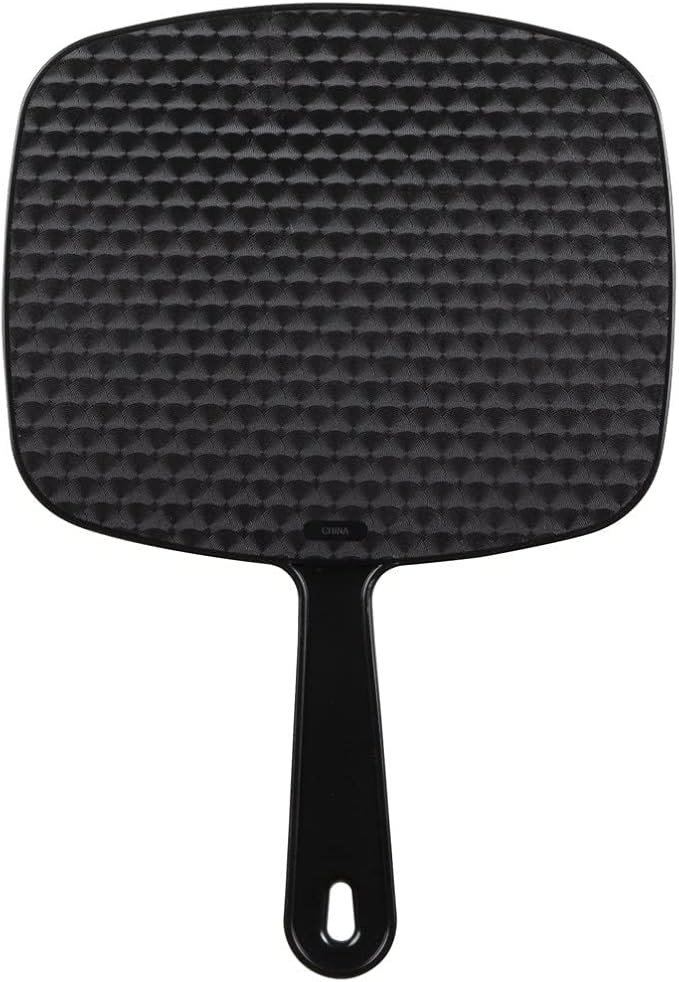 ForPro Professional Collection Premium Hand Mirror with Handle, 6.3" W x 9.6" L, Multi-Purpose Handheld Mirror with Distortion-Free Reflection, Black