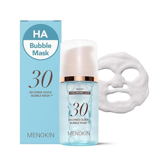 MENOKIN 30 Seconds Quick Bubble Mask [MOIST] - [Hyaluronic Acid] in Micro-bubbles, 8 Types for 96% Moisture Improvement, Deep Hydration, Niacinamide, Korean Skin Care Essential, 50 Uses, 2.36 fl.oz