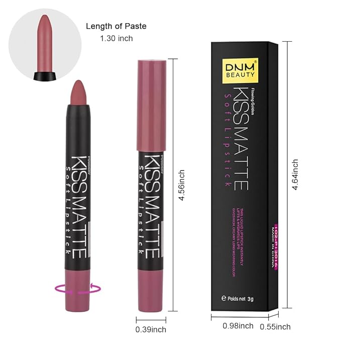 evpct 1Pcs Nude Bright Pink Matte Lip Pencil Crayon Liner for Women, Matte Lipstick Lip Stain Long Lasting Waterproof labiales mate magicos 24 horas originales pintalabios permanente 24 horas 15