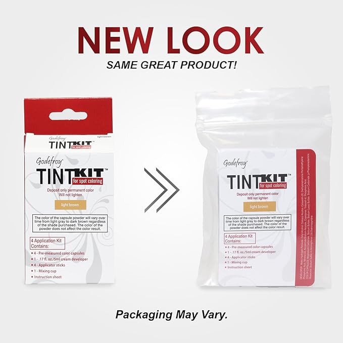 Godefroy Hair Color Kit for Spot Coloring Great For Small Areas Covers Up Gray Hairs Assorted Colors Available 4 Applicaion Kit, Light Brown, 1 Count