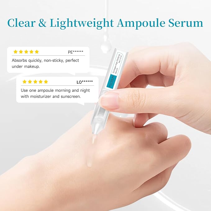 Collagen Peptide Anti-Aging Serum with PDRN – Triple Collagen, Peptide Complex & Botanical Extracts for Firming, Hydration & Skin Barrier Repair – Ampoule Serum Set 1.5ml x 30