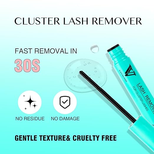 VAVALASH 3 in 1 Clear Lash Bond and Seal Clusters Glue Lash Remover, Waterproof Cluster Lash Glue for DIY Eyelash Extension Strong Hold Individual for DIY Lashes at Home (White)