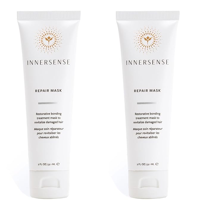 INNERSENSE Organic Beauty - Repair Hair Mask | Strengthen, Fortify, Smooth | Non-Toxic, Cruelty-Free, Clean Haircare (2 pack - 2 fl oz | 59.1 mL each)