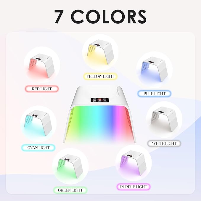 Red-Light-Therapy, Red Light Therapy for Face, 7 Colors Facial Led Light Therapy Face Mask,SPA Equipment for Skincare at Home