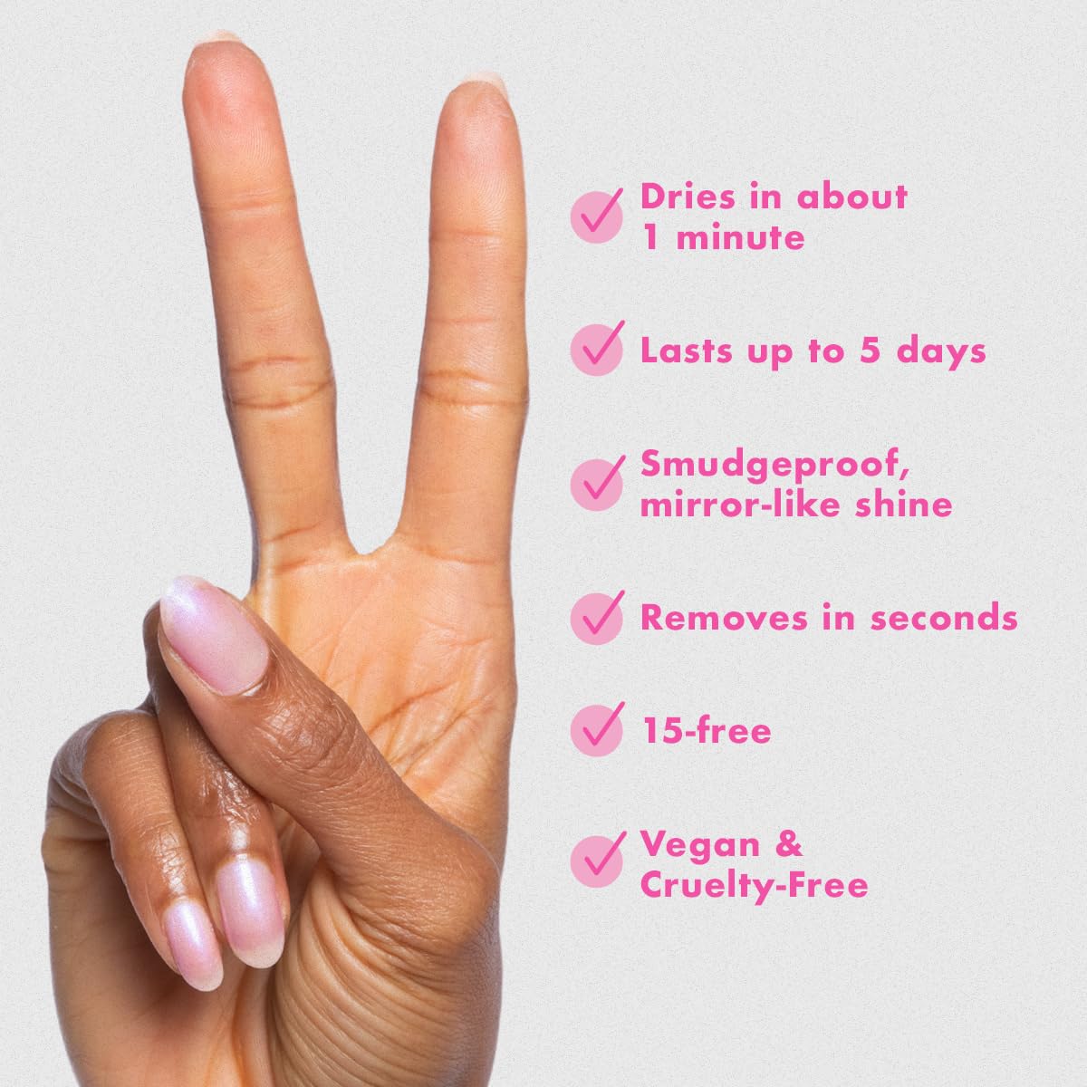 Olive & June Quick Dry Nail Polish | Instant Fast-Drying Smudgeproof Color | 15-free Vegan Cruelty-Free Formula | Lasts up to 5 Days |Salon-Quality Manicure Pedicure at Home |Baroque Pearly Iridescent