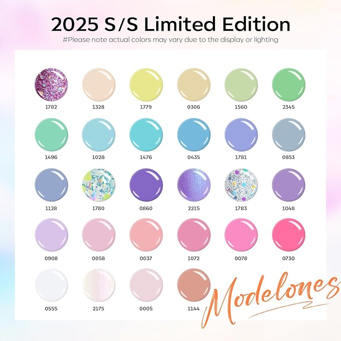 modelones 32 PCS Spring Gel Nail Polish Set, 28 Colors Pastel Gel Polish with No Wipe Base Coat, Glitter & Glossy & Matte Top Coat Maracon Colors Soak Off LED Nail Art Kit
