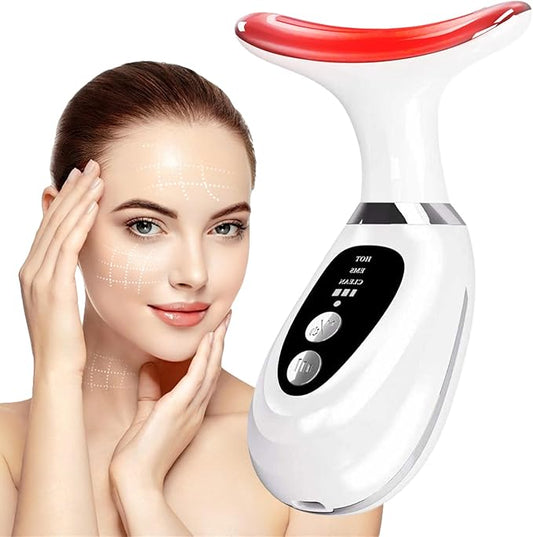 New Red-Light-Therapy-for-Face and Neck Massager,7 Colors Womens Skin Rejuvenation Lifting Facial Massager Tool for Toning,Glow Boost