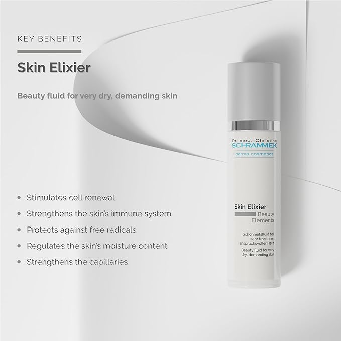 Skin Elixier (1.7 fl oz) - Beauty Fluid for very Dry & Demanding Skin - Cell Renewal & Wrinkle Reduction - Vitamin C Face Serum - Face Moisturizer - Skin Care - Dr. Schrammek