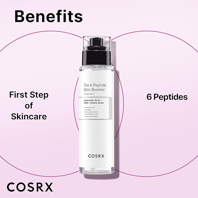 COSRX Peptide Skin Care Set - 6X Booster Toner Serum + Collagen Hydrogel Eye Patch, Korean Skin Care