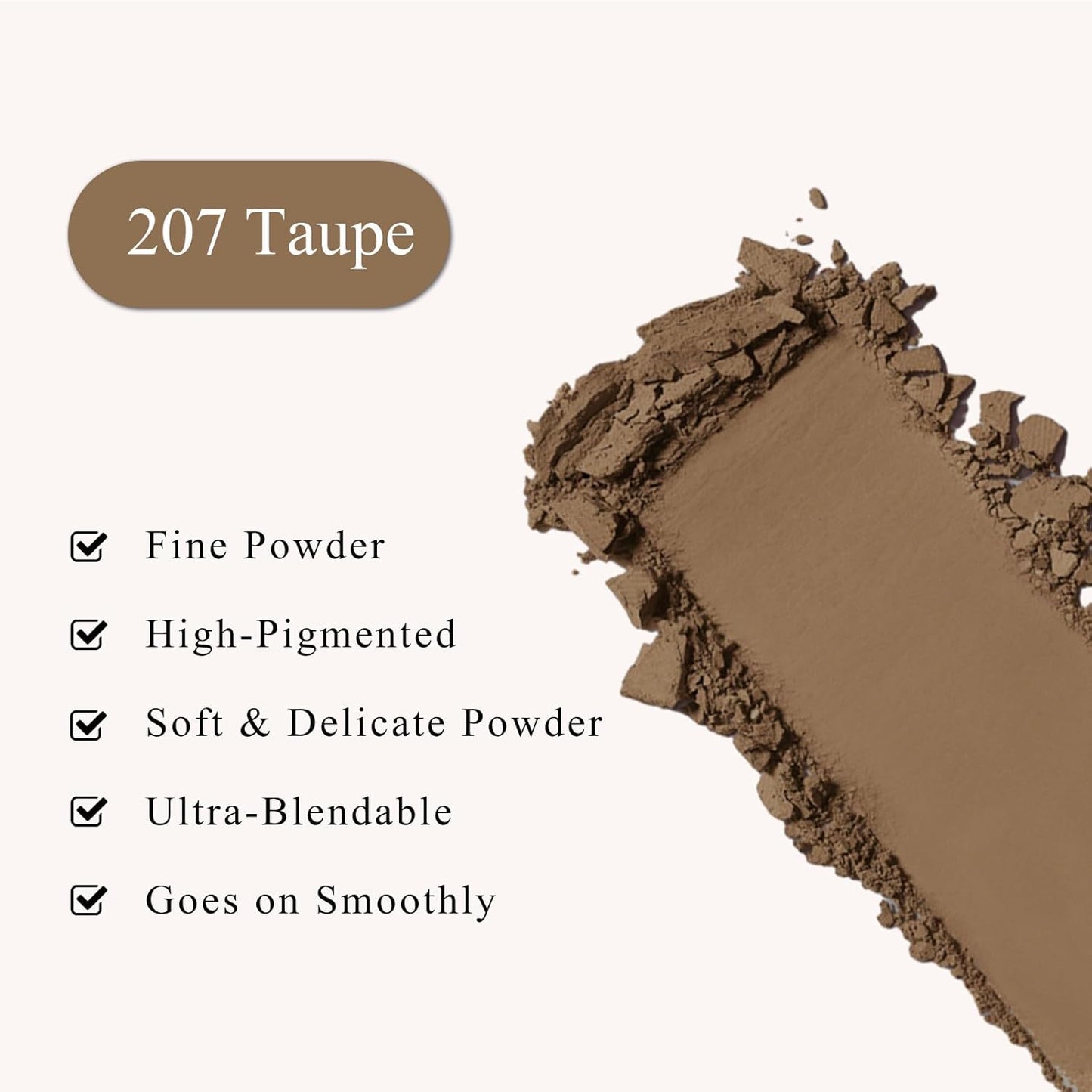 Single Taupe Eyeshadow, Pressed Powder Matte Eye-Shadow Palette Make-up, Blendable Long Lasting High Pigment Taupe Eye Makeup Halloween Eye Paint & Face Body Paint