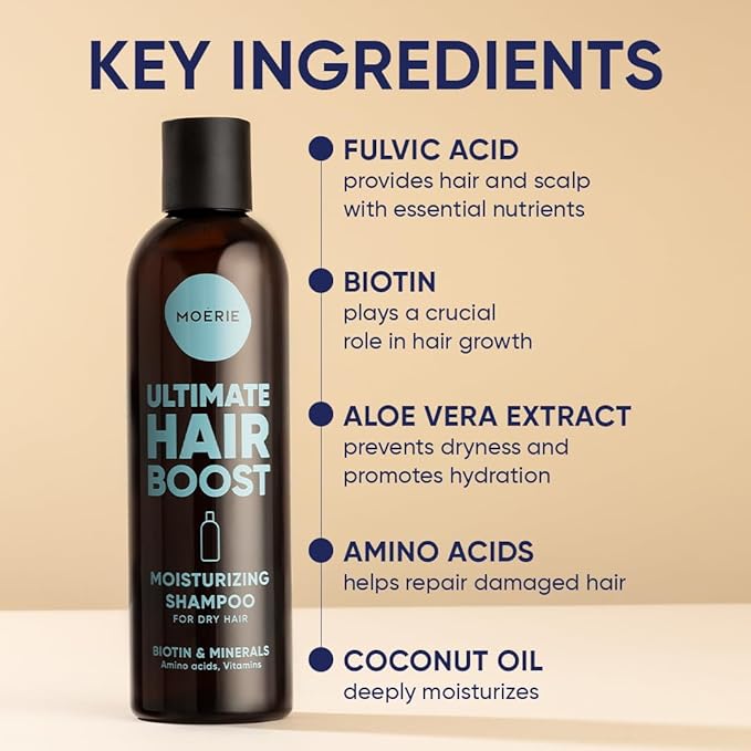 Moerie Ultimate Hair Growth Shampoo – For Longer, Thicker, Fuller Hair - Vegan Friendly Volumizing Hair Products – Paraben & Silicone Free – All Hair Types – Reverse Hair Loss – Moisturizing, 2 pack