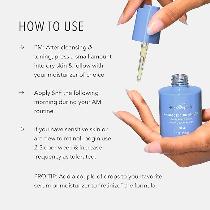 HydroPeptide Micro-Dose Glow Booster, Gentle Retinol Oil-Based Serum, 1 Ounce