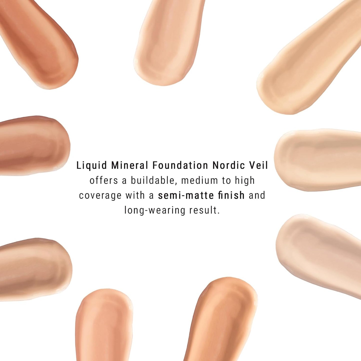 Nordic Veil Foundation - Full and Poreless Coverage, Long Lasting, Soft Matte Finish - Purified and Safe for Sensitive Skin - 307 Disa - Light Medium Neutral - 0.88 oz