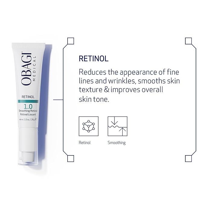 Obagi Medical Retinol 1.0 Cream - High Concentration Retinol Helps Reduce the Appearance of Fine Lines and Wrinkles & Smooth Texture with Minimal Irritation - 1 oz