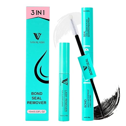 VAVALASH 3 in 1 Lash Bond and Seal Clusters Glue Lash Remover, Waterproof Cluster Lash Glue for DIY Lash Extension Strong Hold Individual Eyelash (Black)