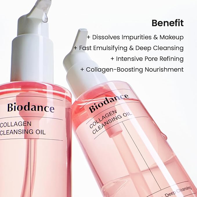 BIODANCE Collagen Cleansing Duo: 2-in-1 Pore Mask to Foam Cleanser & Gentle Cleansing Oil Set, Facial Wash and Makeup Remover for Sensitive Skin, Korean Skin Care, Valentines Day Gifts for Her