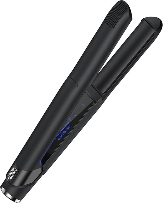 GLAMPALM Hair Straightener 1" Ceramic Volumizing Flat Iron Infused with Vita C, Korea's No.1 Professional Salon Tool, Curved Plates, Dual Voltage, Digital LED (210°–450°), 20s Fast Heat-Up (GP202T)