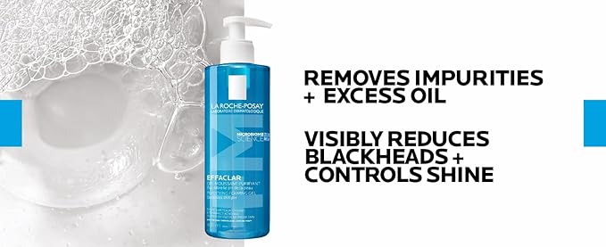 La Roche-Posay Effaclar Purifying Foaming Gel Cleanser for Oily Skin,With Zinc Pidolate To Remove Excess Oil & Shine,Alcohol Free & Oil Free,Sensitive Skin Tested,(Pack of 2)