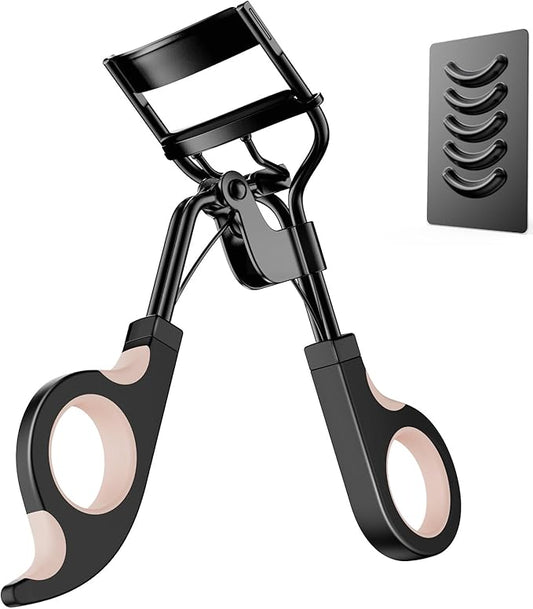 Kaasage Eyelash Curler with Pads, Lash Curler with 5 Extra Silicone Replacement Pads, Achieve Perfect Curls in 5 Seconds