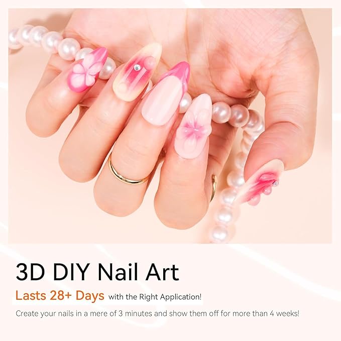 Makartt Nail Rhinestone Glue with 3D Gel Kit – Super Strong Nail Charm Glue & Sculpting Gel for DIY Nail Art, Drawing, Molding & Embossed Designs, Easy to Use for Nail Lovers & Beginners
