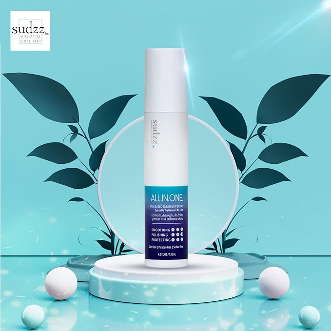 SUDZZFX ALL IN ONE Powerful Leave-in Hair Detangler - Creates Shine - Heat Protection - Smoothes Frizzy Hair - Color Safe - Sulfate Free 4.0 Fl Oz