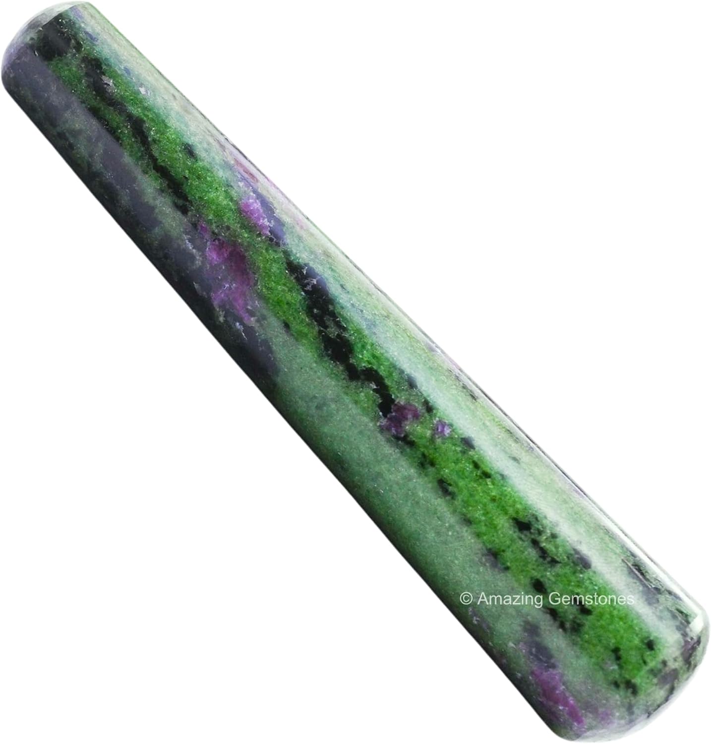 Amazing Gemstone Ruby Zoisite Crystal Wand Massage Stick - Pelvic Wand Gua Sha for Adults - Crystals and Healing Stones Massage Wands for Adults Gifts (Smooth)
