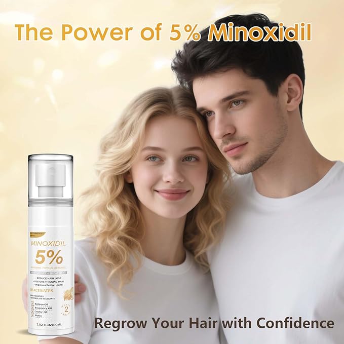 Minoxidil for Men and Women, Hair Growth Biotin Serum with Batana and Rosemary for Hair Beard Regrowth Treatments Extra Strength Hair Loss Solution, Clinically Proven to Regrow Thicker