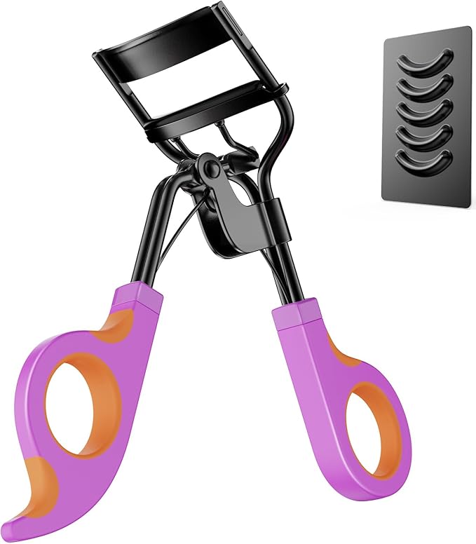 Kaasage Eyelash Curler with Pads, Lash Curler with 5 Extra Silicone Replacement Pads, Achieve Perfect Curls in 5 Seconds