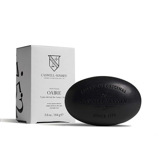 Caswell-Massey OAIRE Castile Bar Soap, Black Clay Men’s Body Wash, Moisturizing Natural Soap for Face, Hands & Bath, Triple-Milled with Essential Oils, Plant-Based & Cruelty-Free, Made in USA, 5.8 oz