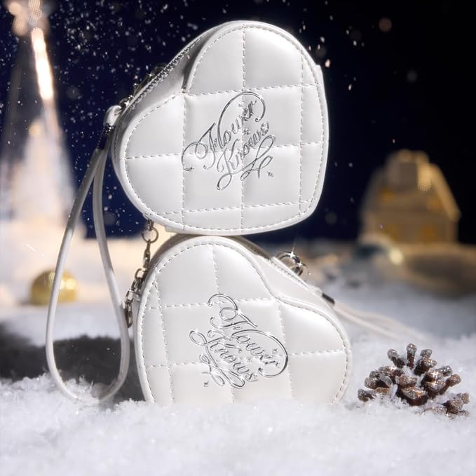 Flower Knows Feb-Blush Bliss Makeup Box Set,8-Piece Beauty Kit,Includes Make-up Palette,Lipgloss,Eyeshadow,Blush,Powder Bag Charm,Mirror,Wishes Card,Box,Perfect Valentine,Make Up Gift for Women&Girls