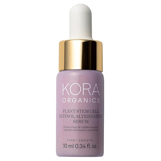 KORA Organics Plant Stem Cell Retinol Alternative Serum, Firming Face Serum, Repair Signs of Aging, Promotes Radiant Skin, Certified Organic, Cruelty Free, Travel Size Anti-Aging Serum, 0.34 fl oz