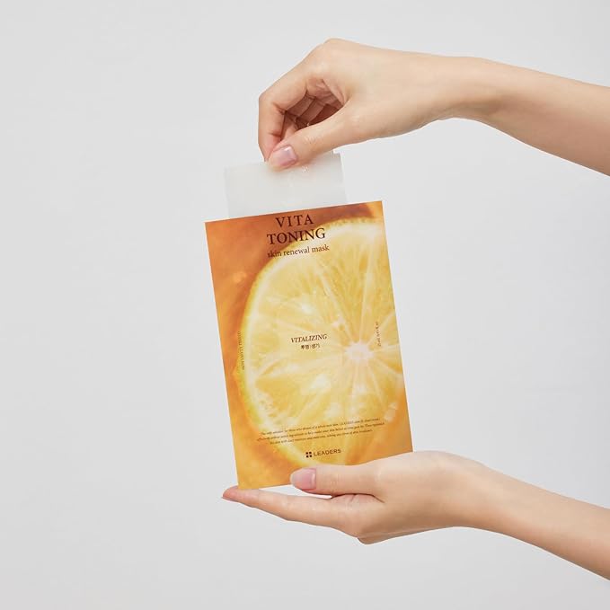 LEADERS Vita Toning Skin Renewal Mask – Nourishing & Revitalizing Sheet Mask for Healthy Skin | Soft, Breathable, & Skin Friendly Face Mask – 10 Sheets