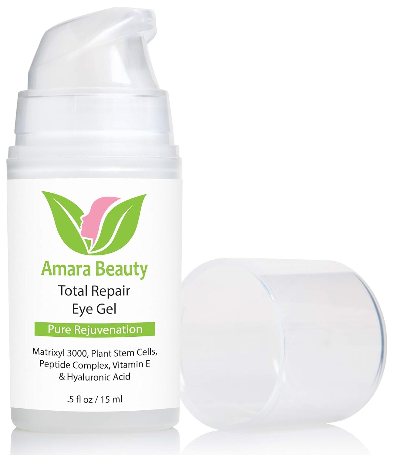Amara Beauty Eye Cream Gel for Dark Circles and Puffiness with Peptides & Hyaluronic Acid, 0.5 fl. oz.