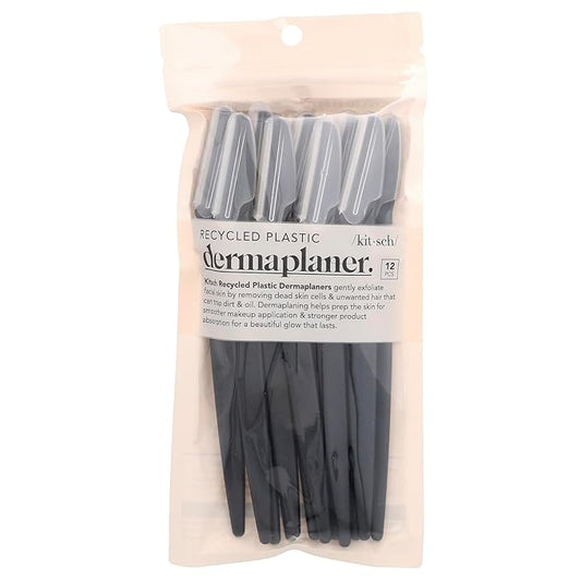 Kitsch Dermaplane Razor for Women Face – Face Razors for Women & Men, Eyebrow Trimmer & Face Shaver – Exfoliating Facial Razor & Skin Care Tool for Smoother Skin - Black, 12 pcs