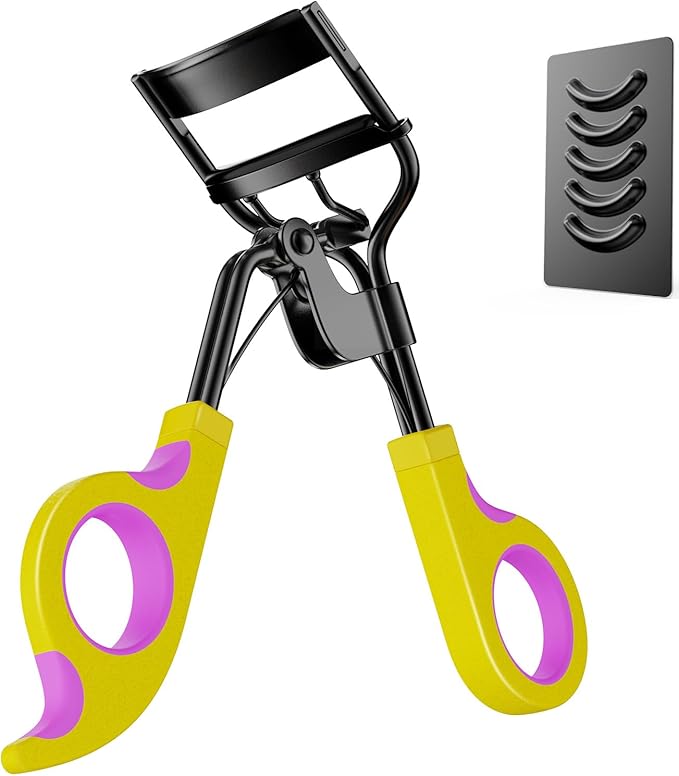 Kaasage Eyelash Curler with Pads, Lash Curler with 5 Extra Silicone Replacement Pads, Achieve Perfect Curls in 5 Seconds